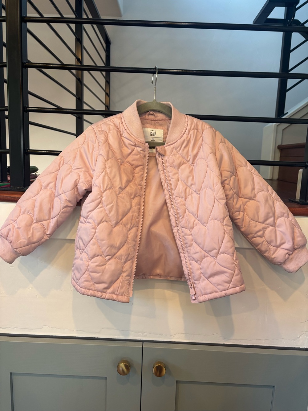 GAP Quilted Light Pink Kids Puffer Jacket
